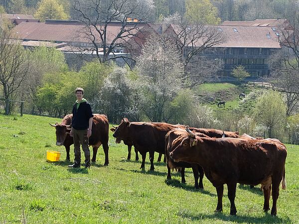 Landwirt Daniel Wehmeyer und seine Gut Herbigshagener Herde.