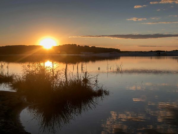 Sonnenuntergang über dem Stiebsdorfer See
