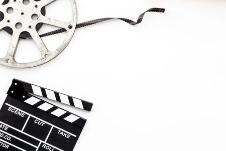 Filmklappe und Filmrolle