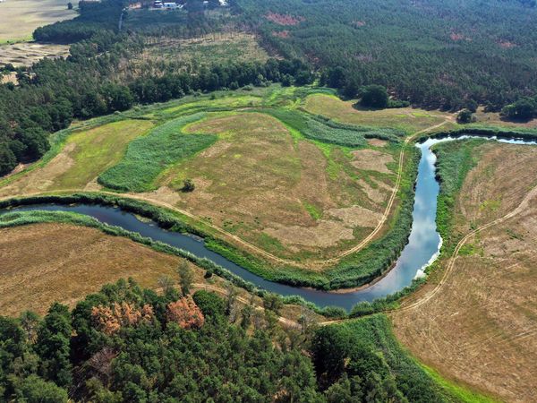 Vogelperspektive auf einen Fluss